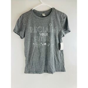 Life Elsewhere T-Shirt Women's Size S Gray RECLAIM YOUR FUTURE Short Sleeve NWT